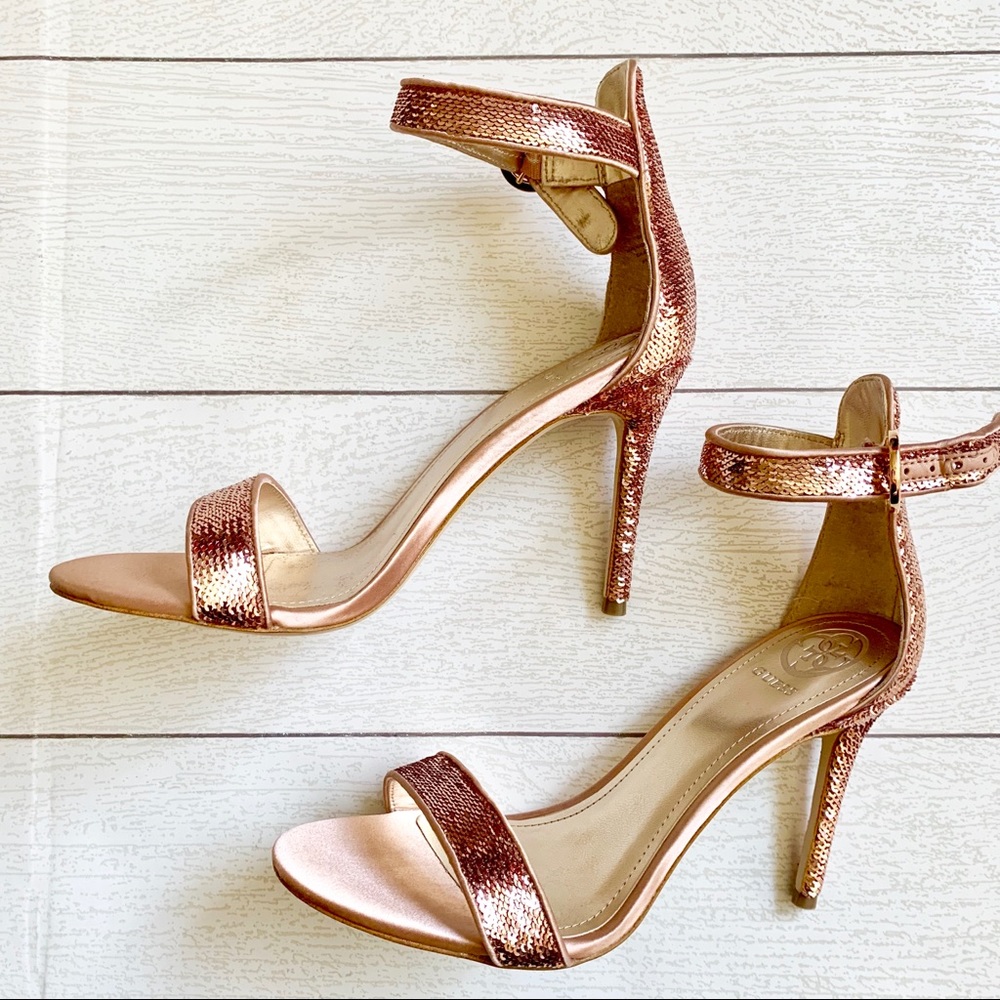 NIB Guess Kahlua Sequin Ankle Strap Heel - Picture 7 of 7